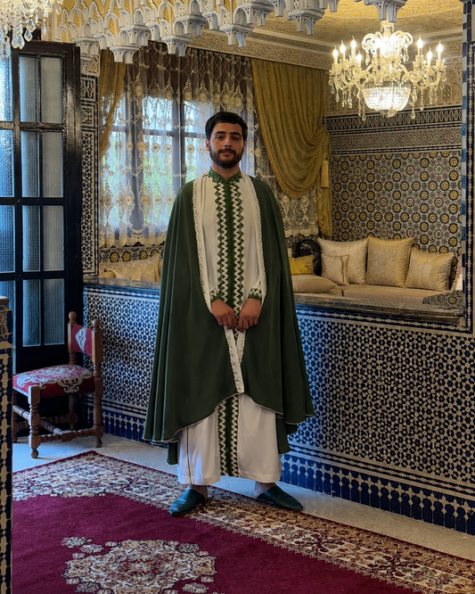 Djellaba & Jabadour Vert Olive Prestige