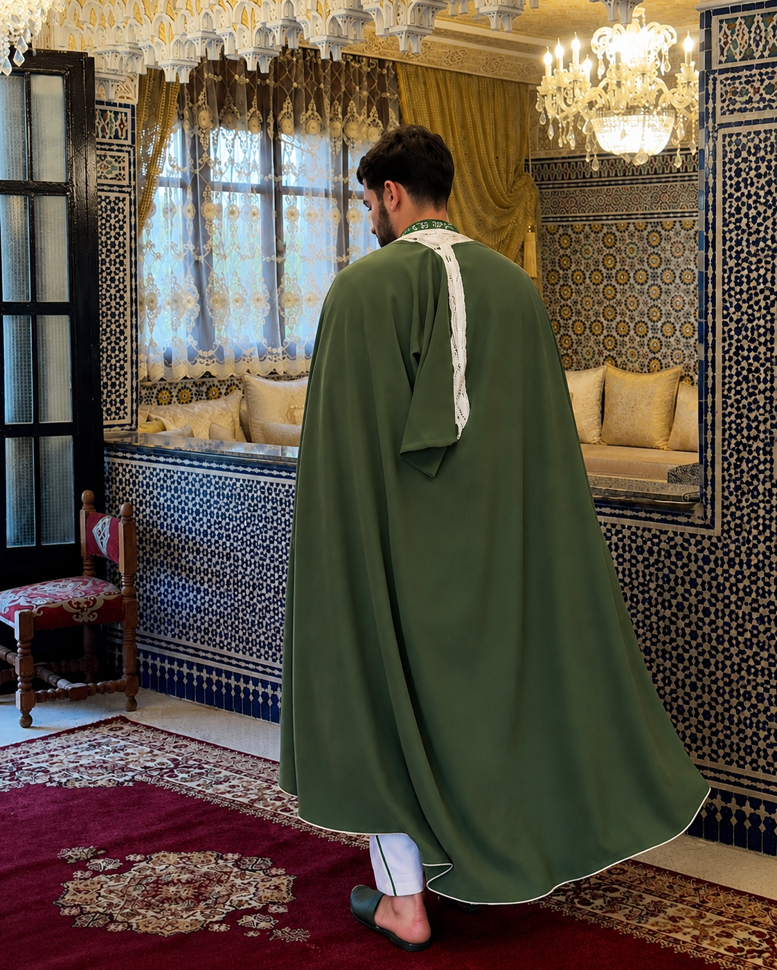 Djellaba & Jabadour Vert Olive Prestige