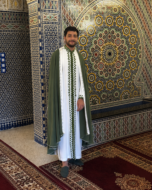 Djellaba & Jabadour Vert Olive Prestige