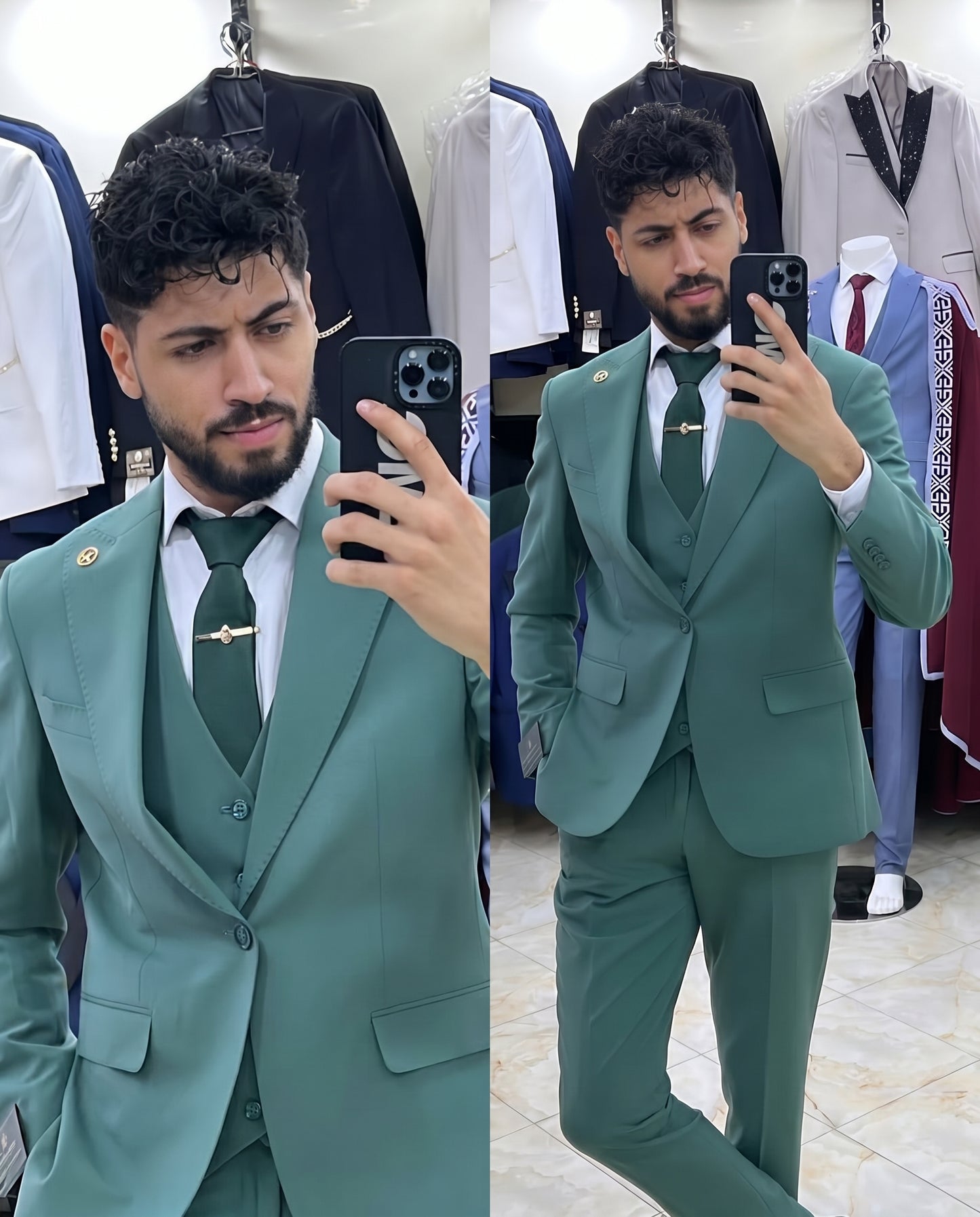Costume Vert Émeraude Prestige